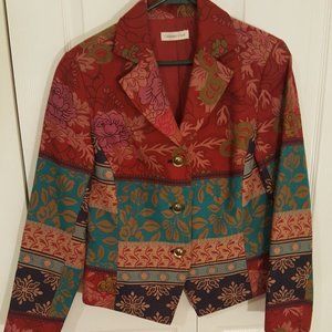multi colored floral print jacket